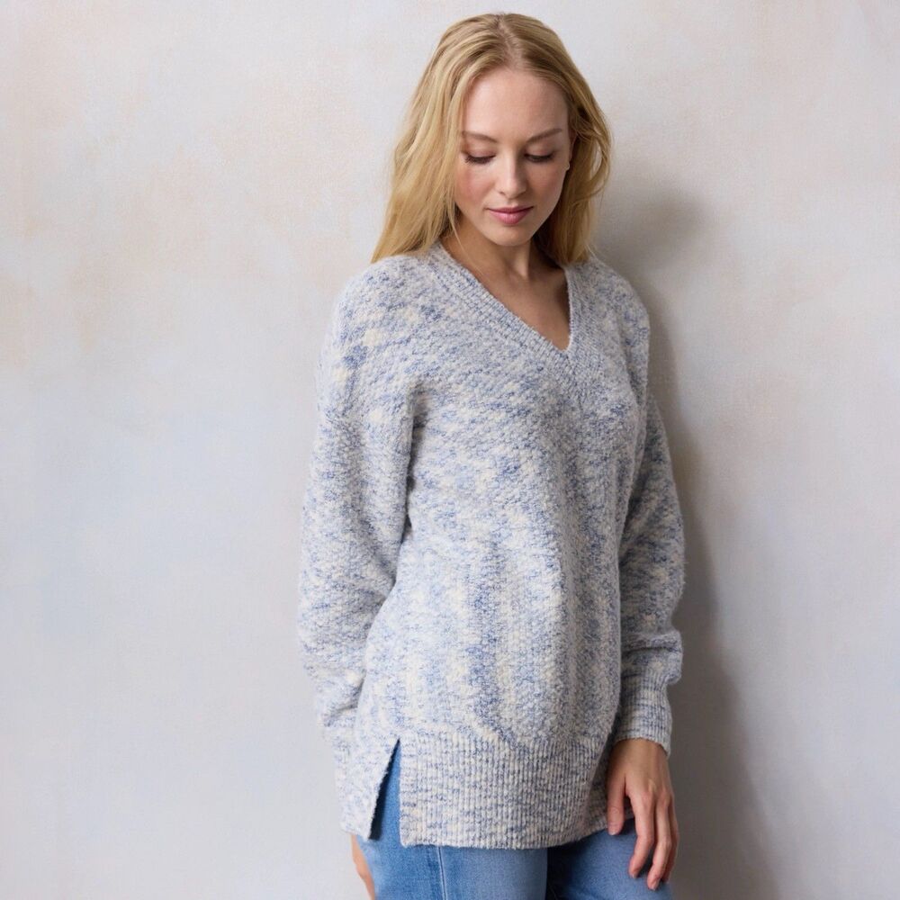 LC Lauren Conrad Sweater Size Medium V-Neck Seed Stitch Tunic